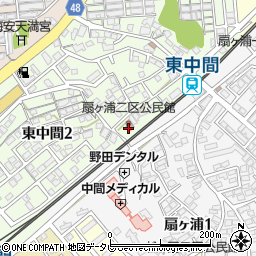 扇ヶ浦二区公民館周辺の地図
