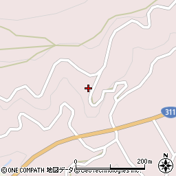 和歌山県田辺市中辺路町野中1972周辺の地図
