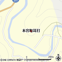 和歌山県田辺市本宮町耳打周辺の地図