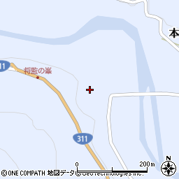 和歌山県田辺市本宮町渡瀬780周辺の地図