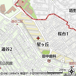 福岡県中間市星ヶ丘周辺の地図