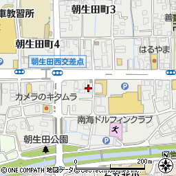 松山市市民部人権啓発課朝生田ふれあいセンター周辺の地図