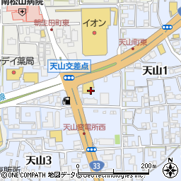 愛媛県松山市天山町周辺の地図