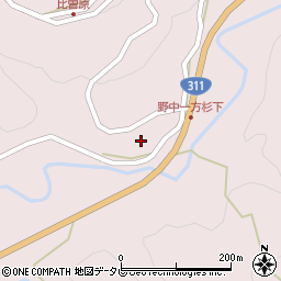 和歌山県田辺市中辺路町野中965周辺の地図