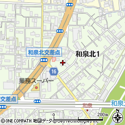 愛媛県松山市和泉北1丁目7周辺の地図