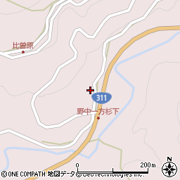 和歌山県田辺市中辺路町野中876周辺の地図