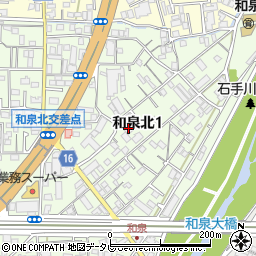 愛媛県松山市和泉北1丁目周辺の地図