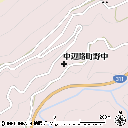 和歌山県田辺市中辺路町野中745周辺の地図
