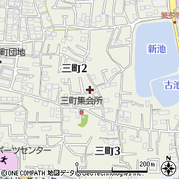愛媛県松山市三町周辺の地図