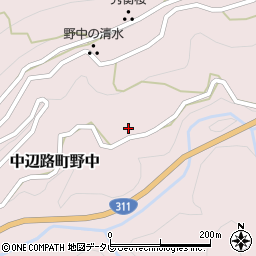 和歌山県田辺市中辺路町野中508周辺の地図