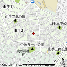 福岡県北九州市小倉南区山手2丁目13周辺の地図