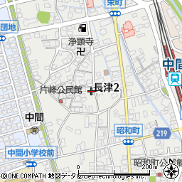 福岡県中間市長津2丁目周辺の地図