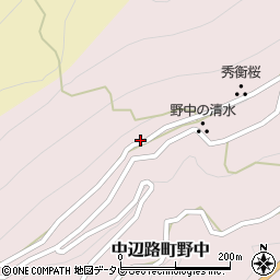 和歌山県田辺市中辺路町野中597周辺の地図