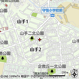 福岡県北九州市小倉南区山手2丁目7周辺の地図