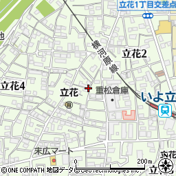 愛媛県松山市立花周辺の地図