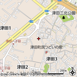 福岡県北九州市小倉南区津田周辺の地図