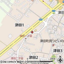 ファミリーマート　小倉津田バイパス店周辺の地図