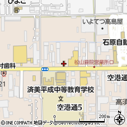 牛角松山空港通店周辺の地図