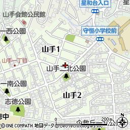 福岡県北九州市小倉南区山手1丁目8周辺の地図