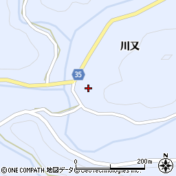 徳島県阿南市新野町川又74周辺の地図