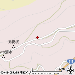 和歌山県田辺市中辺路町野中385周辺の地図