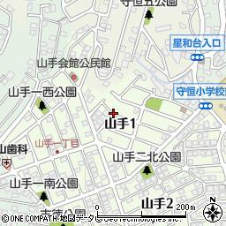福岡県北九州市小倉南区山手1丁目周辺の地図