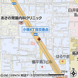 愛媛県松山市小坂周辺の地図