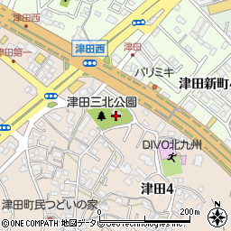 津田八幡神社周辺の地図