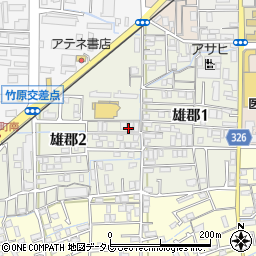 愛媛県松山市雄郡周辺の地図