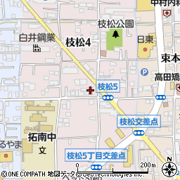 ファミリーマート枝松四丁目店周辺の地図