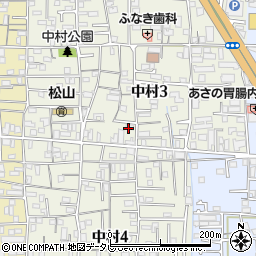 愛媛県松山市中村周辺の地図