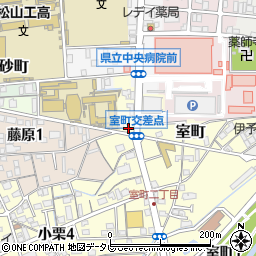 愛媛県松山市室町96周辺の地図