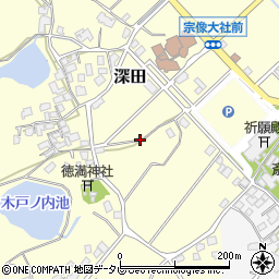 福岡県宗像市深田周辺の地図