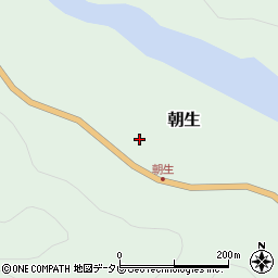 徳島県那賀郡那賀町朝生川西周辺の地図