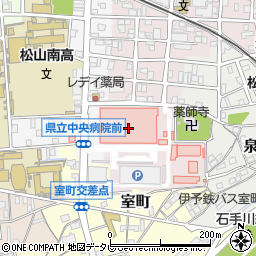 愛媛銀行県立中央病院出張所周辺の地図