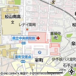 伊予銀行県立中央病院 ＡＴＭ周辺の地図