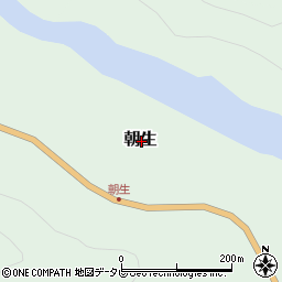 徳島県那賀郡那賀町朝生周辺の地図