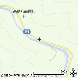 徳島県那賀町（那賀郡）西納（かくれごや）周辺の地図