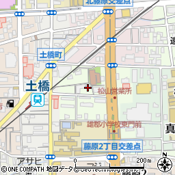 愛媛県松山市藤原町周辺の地図