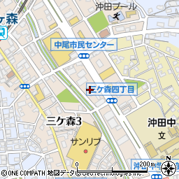 福岡銀行三ヶ森支店 ＡＴＭ周辺の地図