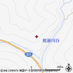 和歌山県田辺市中辺路町道湯川周辺の地図