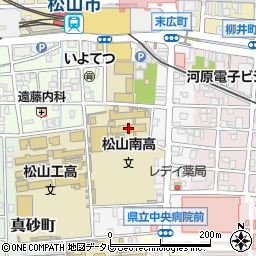 愛媛県立松山南高等学校周辺の地図