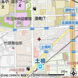 松山土橋郵便局周辺の地図