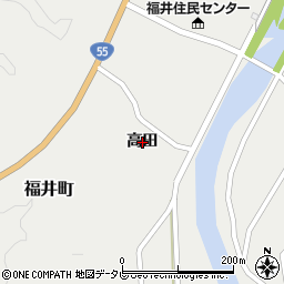 徳島県阿南市福井町（高田）周辺の地図