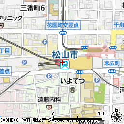 松山市駅周辺の地図