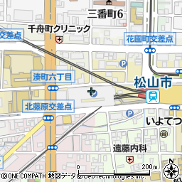 伊予鉄市駅西駐車場周辺の地図