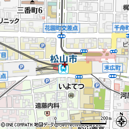 愛媛銀行いよてつ松山市駅 ＡＴＭ周辺の地図