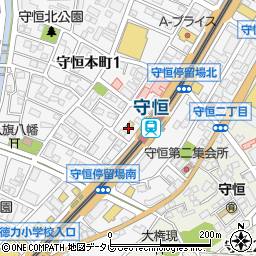 ファミリーマート小倉モノレール守恒店周辺の地図