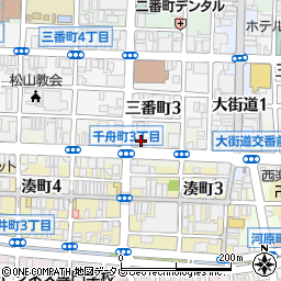 愛媛県信用保証協会　松山事業部・保証二課周辺の地図