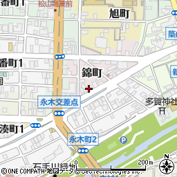 愛媛県松山市錦町2-7周辺の地図